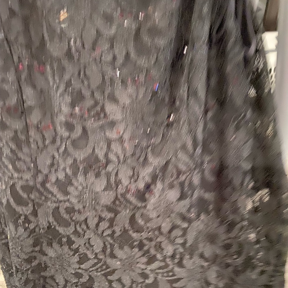 Black lace and sequin chaps dress